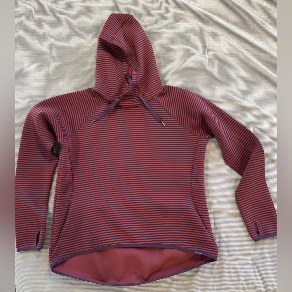 Columbia Women’s Maroon and Dusty Rose Striped Hoodie